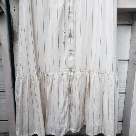 Ann Taylor Weekend Ruffle Striped Midi Dress - Picture 5 of 8